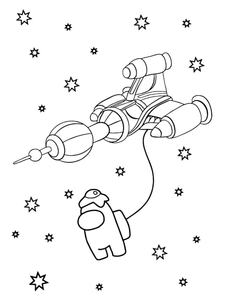 Spaceship from Among Us Coloring Page