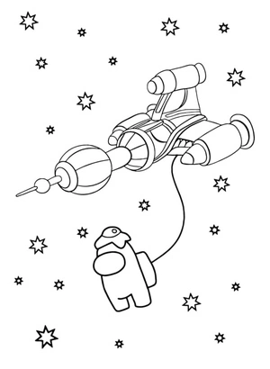 Spaceship from Among Us Coloring Page