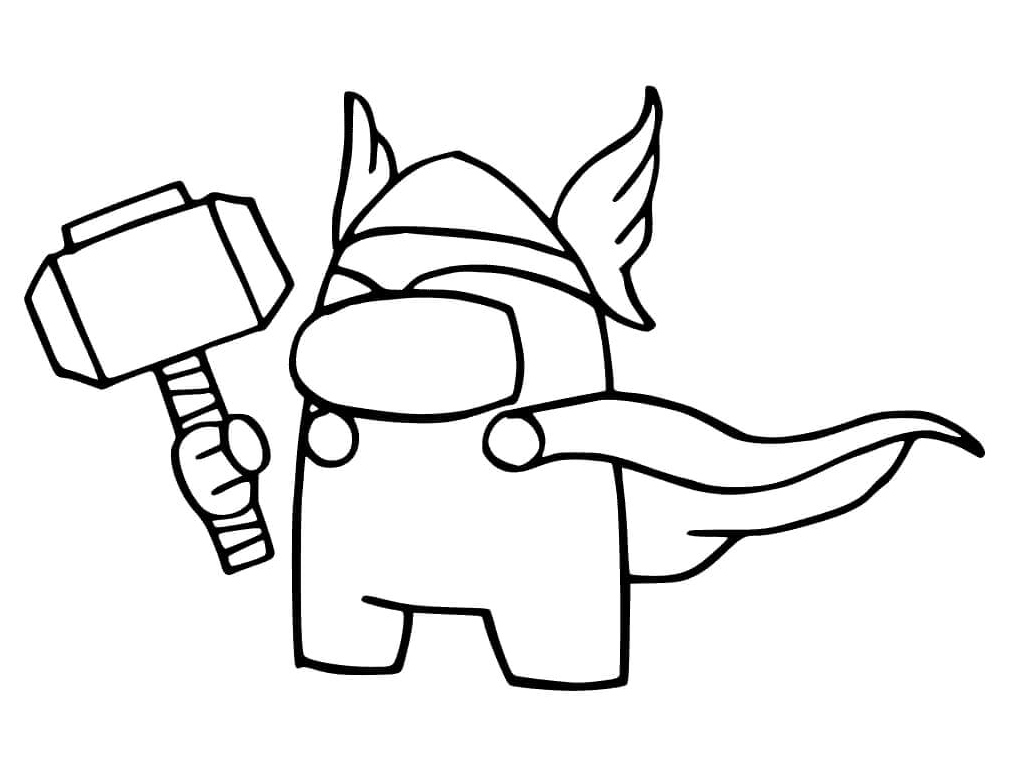 Thor Skin Among Us Coloring Page