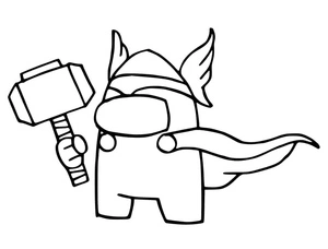 Thor Skin Among Us Coloring Page