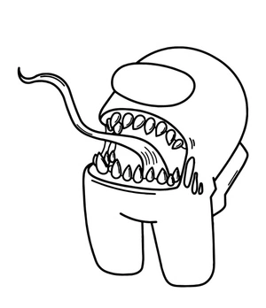 Venomous Among Us Skin Coloring Page