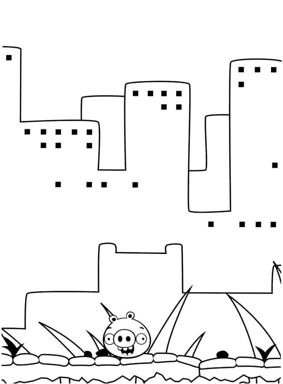 Small Pig from Angry Birds Coloring Page