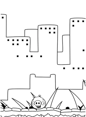 Small Pig from Angry Birds Coloring Page