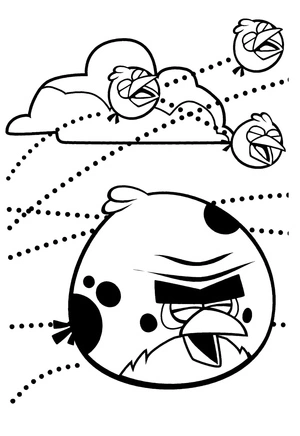 Terence and the Blue Birds from Angry Birds Coloring Page