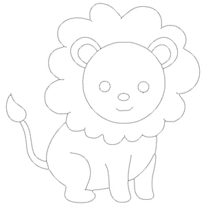 Adorable Lion Tracing Coloring Page