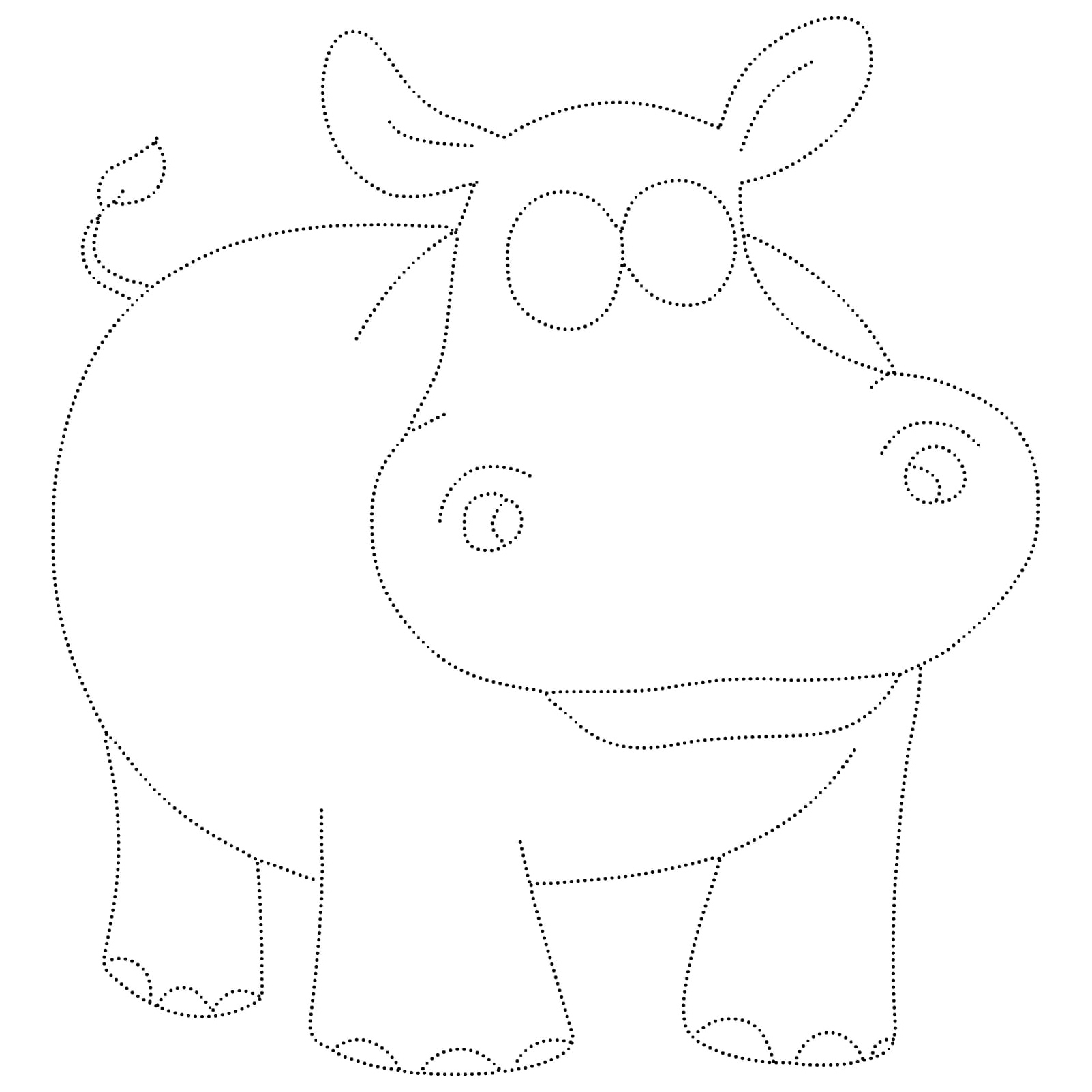 Hippo Tracing Activity Page Coloring Page