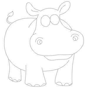 Hippo Tracing Activity Page Coloring Page