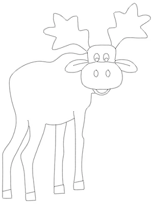 Printable Moose Tracing Worksheet Coloring Page