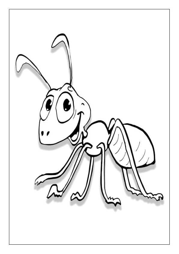 Quirky Ant Coloring Page
