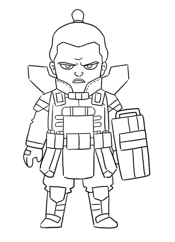 Chibi Gibraltar from Apex Legends Coloring Page