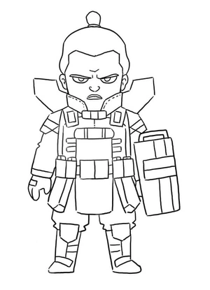 Chibi Gibraltar from Apex Legends Coloring Page