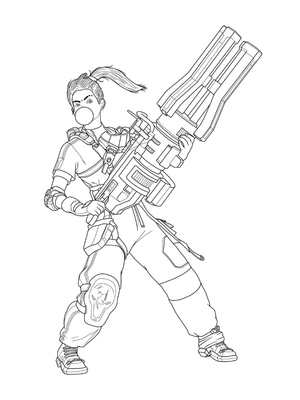 Rampart from Apex Legends