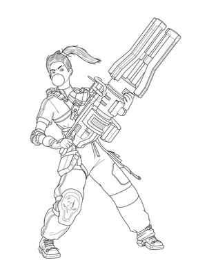 Rampart from Apex Legends Coloring Page