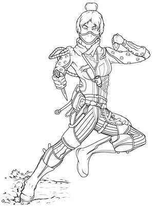 Wraith Coloring Page - Printable for Apex Legends