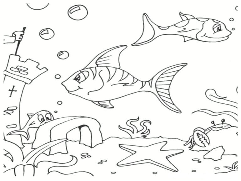 Bottom of the Ocean Coloring Page