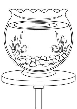 Ideal Fish Tank Coloring Page