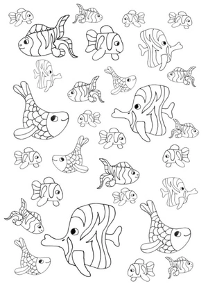 Numerous Varieties of Pet Fish Coloring Page