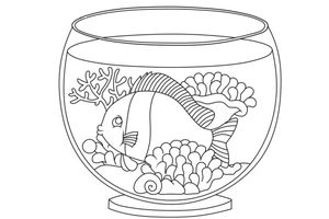 Simple Underwater Scene Coloring Page