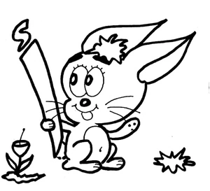 The Arabic Alphabet Letter أ represents Rabbit for the coloring page. Coloring Page