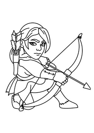 Archer Girl Coloring Page