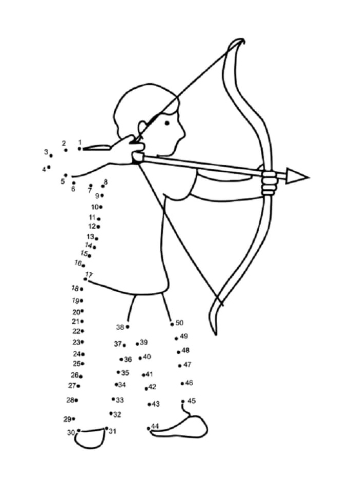 Color By Number: Archer Coloring Page