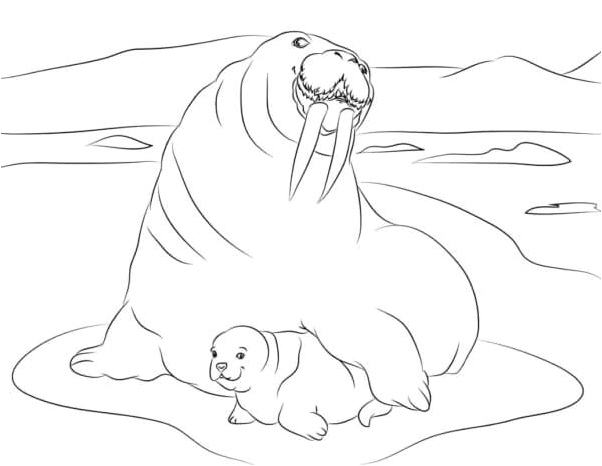 Mother and Baby Love Coloring Page