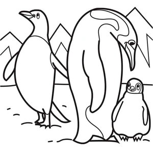 Penguins Celebrate under the Sun Coloring Page