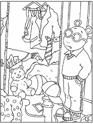 Arthur in a Cluttered Bedroom