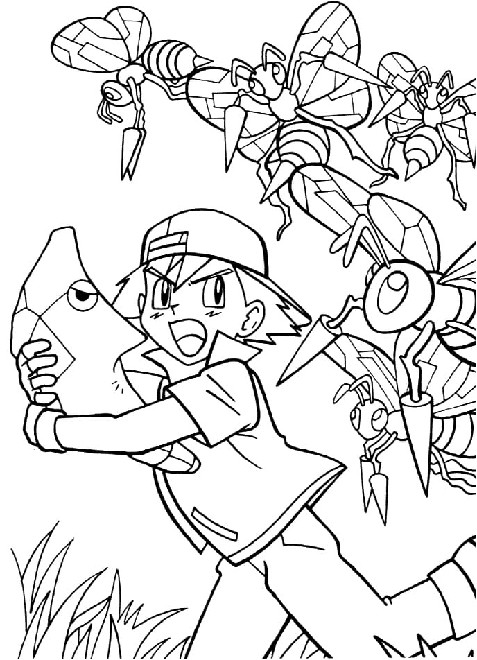 Coloring Page Featuring Ash Ketchum Coloring Page