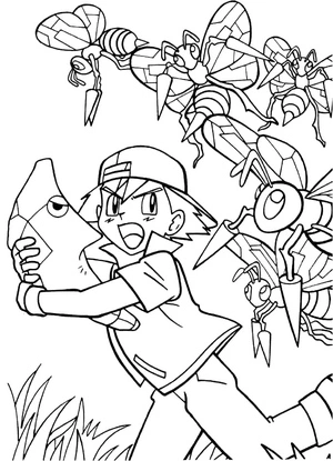 Coloring Page Featuring Ash Ketchum Coloring Page