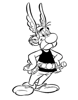 Asterix Counts on His Cleverness and Resourcefulness Coloring Page