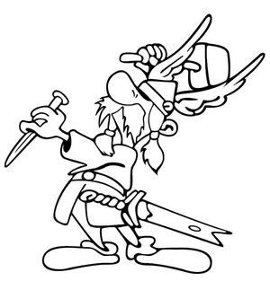 Blacksmith in the Village Coloring Page