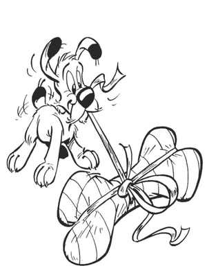 Dogmatix Discovers a Giant Bone Coloring Page