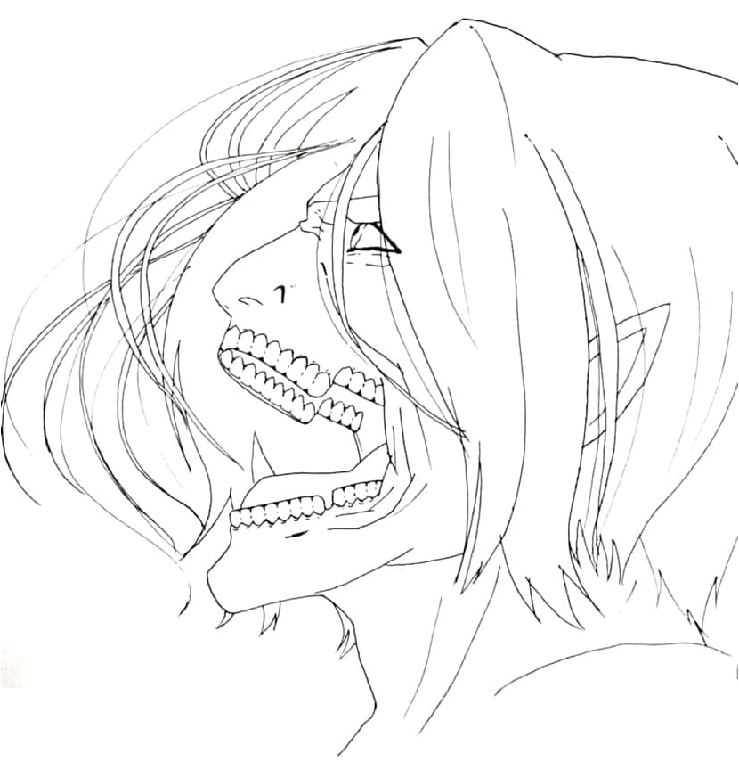 Eren Yeager the Titan Coloring Page