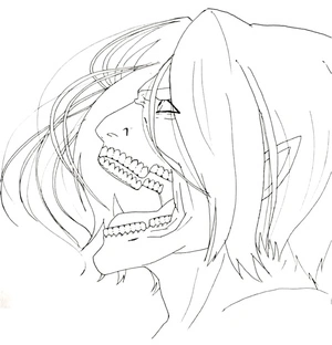 Eren Yeager the Titan Coloring Page