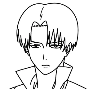 Face of Levi Ackerman Coloring Page