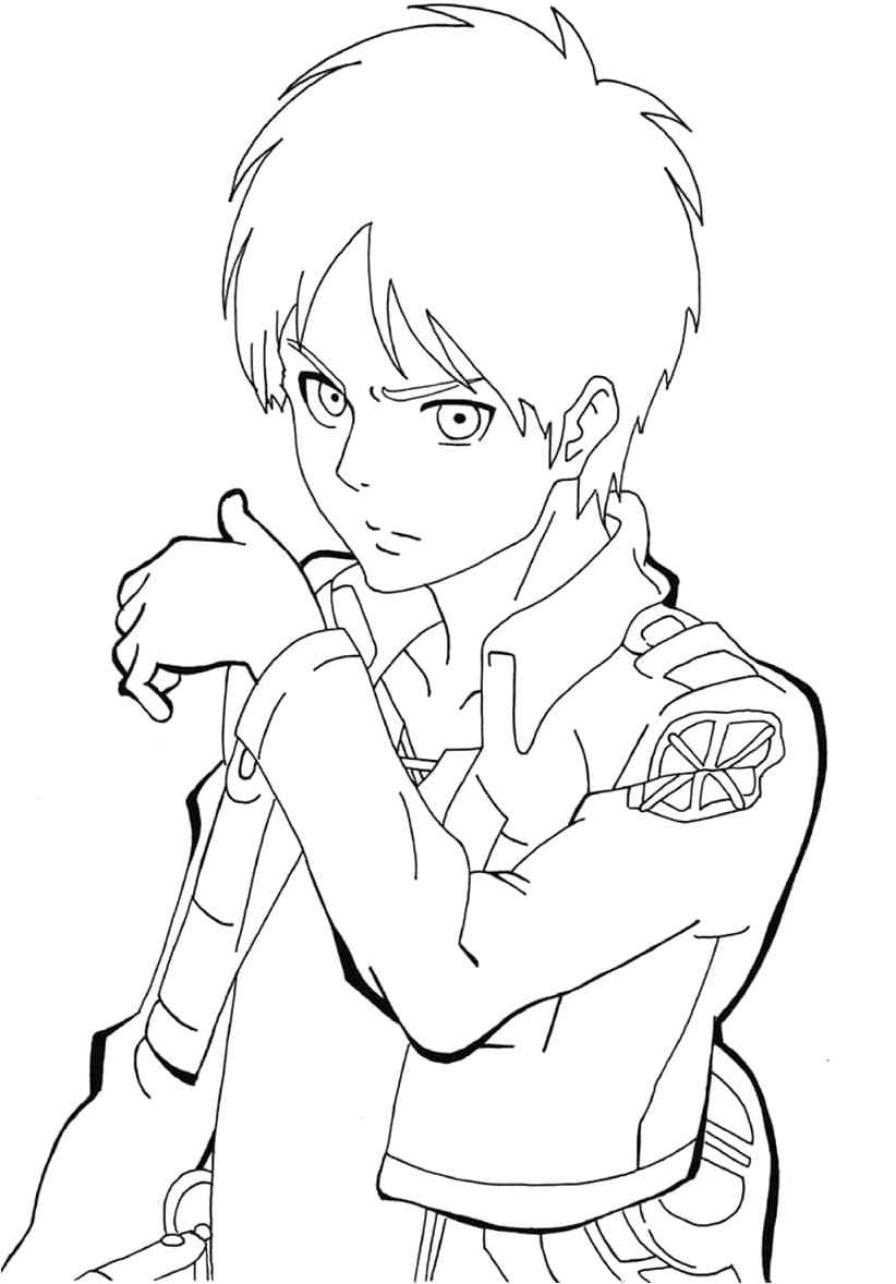 Free Printable Coloring Page of Eren Yeager Coloring Page