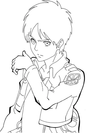 Free Printable Coloring Page of Eren Yeager Coloring Page