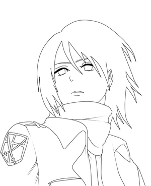 Mikasa Ackerman from Attack On Titan Coloring Page