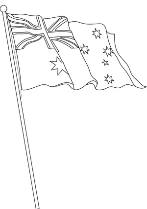 Coloring Page of the Flag of Australia Coloring Page
