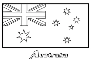 Printable Coloring Page of the Australian Flag Coloring Page