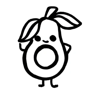 A Sweet Avocado Coloring Page