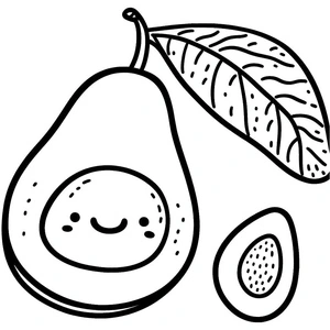 Adorable Avocado Coloring Page
