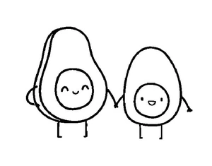Avocado in Motion Coloring Page