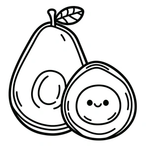 Friendly Avocado Coloring Page