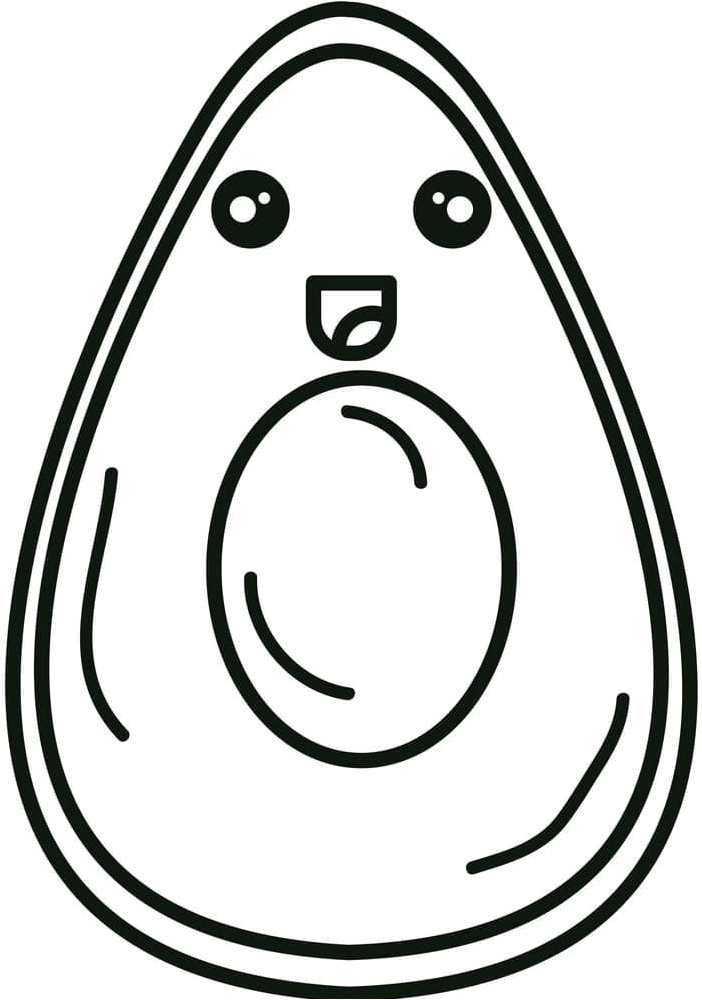 Sweet Avocado Coloring Page