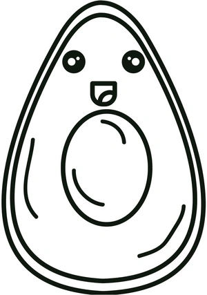 Sweet Avocado Coloring Page