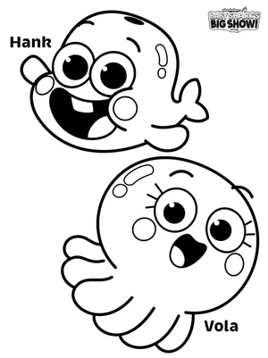 Hank and Vola from the Baby Shark Coloring Page Coloring Page