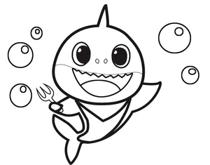 Hungry Baby Shark - Coloring Page Coloring Page