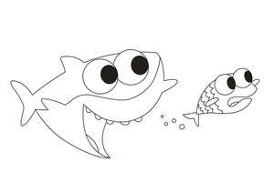 Picture of a Baby Shark Coloring Page
